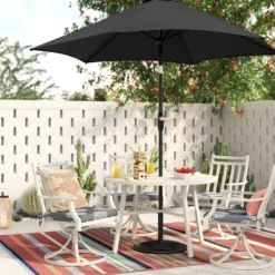 9'x9' Patio Market Umbrella - Black Pole - Room Essentials™