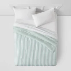 Microfiber Reversible Stripe Comforter Mint Green - Room Essentials™ -Target Furni Sales GUEST 42587d4b b541 47ee b41f 96f9590cdb79