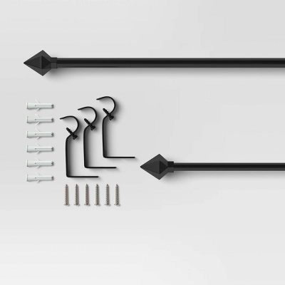 28"-48" Café Faceted Pyramid Rod Black - Room Essentials™ 28"-48" Café Faceted Pyramid Rod Black - Room Essentials™ -Target Furni Sales GUEST 6431d333 da63 4829 a461 7dd7558f3b9d