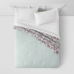 Microfiber Reversible Floral Print Comforter Light Purple/Mint Green - Room Essentials™ -Target Furni Sales GUEST 73df7652 269e 4146 9c9c 49ac713fbb1b