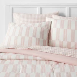 Dash Stripe Printed Microfiber Reversible Comforter & Sheets Set Ivory/Light Pink - Room Essentials™ -Target Furni Sales GUEST ac0a9151 59d8 4418 8479 375cfa7c9efe