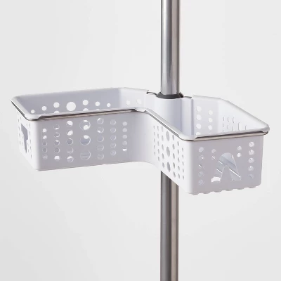 Steel Corner L Shaped Tension Pole Caddy Chrome - Room Essentials™ Steel Corner L Shaped Tension Pole Caddy Chrome - Room Essentials™ -Target Furni Sales GUEST b169390c 69f1 4e45 a65a 48372de833c0