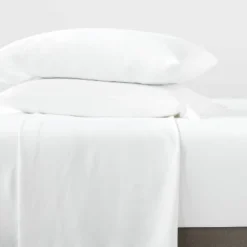 King Garment Washed Microfiber Solid Sheet Set White - Room Essentials™