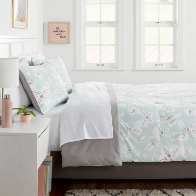 Floral Print Microfiber Reversible Comforter & Sheet Set Mint Green - Room Essentials™ Floral Print Microfiber Reversible Comforter & Sheet Set Mint Green - Room Essentials™ -Target Furni Sales GUEST ed44818f 266f 4351 9e2f 3334996b3dd9